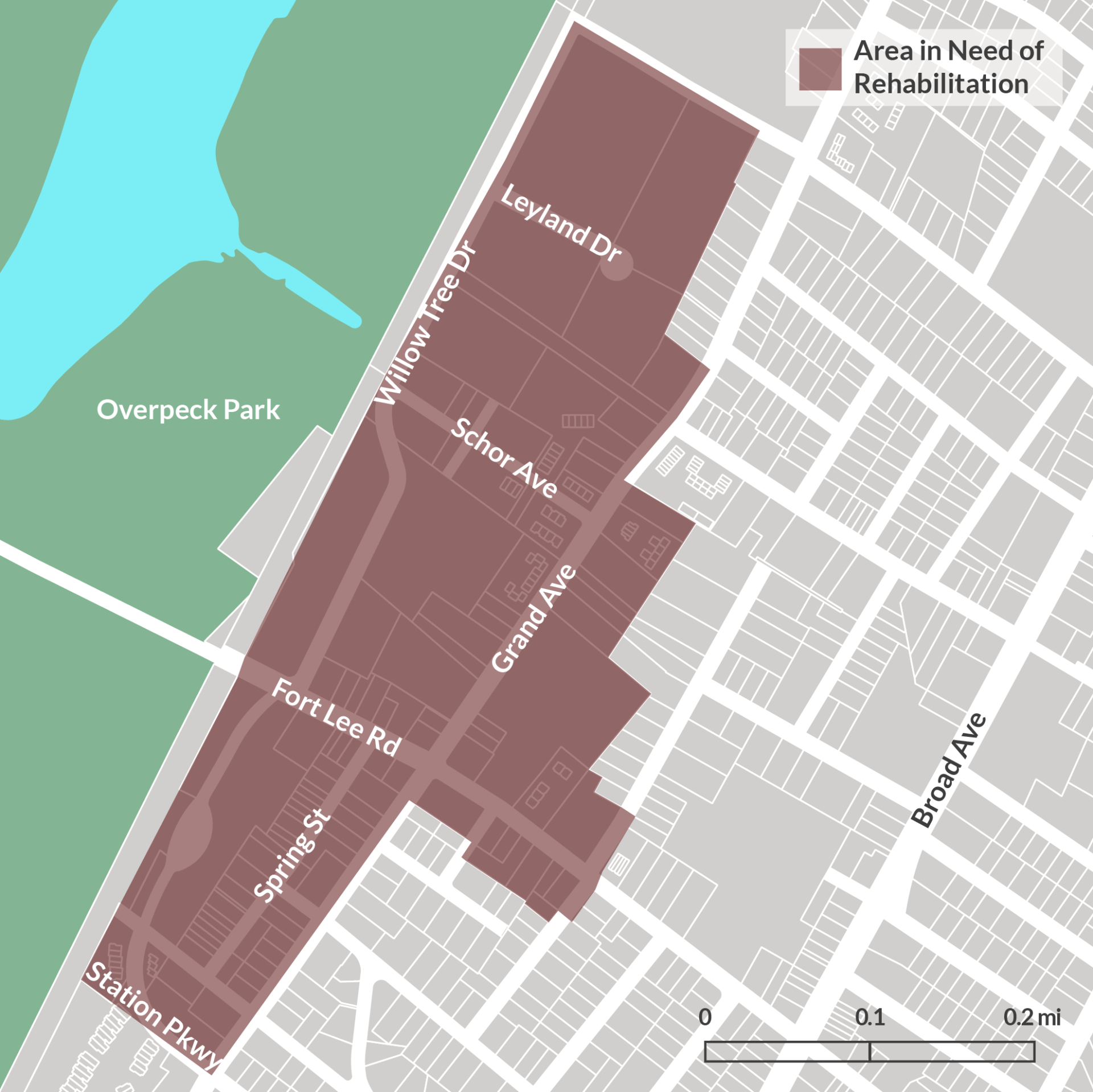 Map of Areas in Need of Rehabilitation - Borough of Leonia