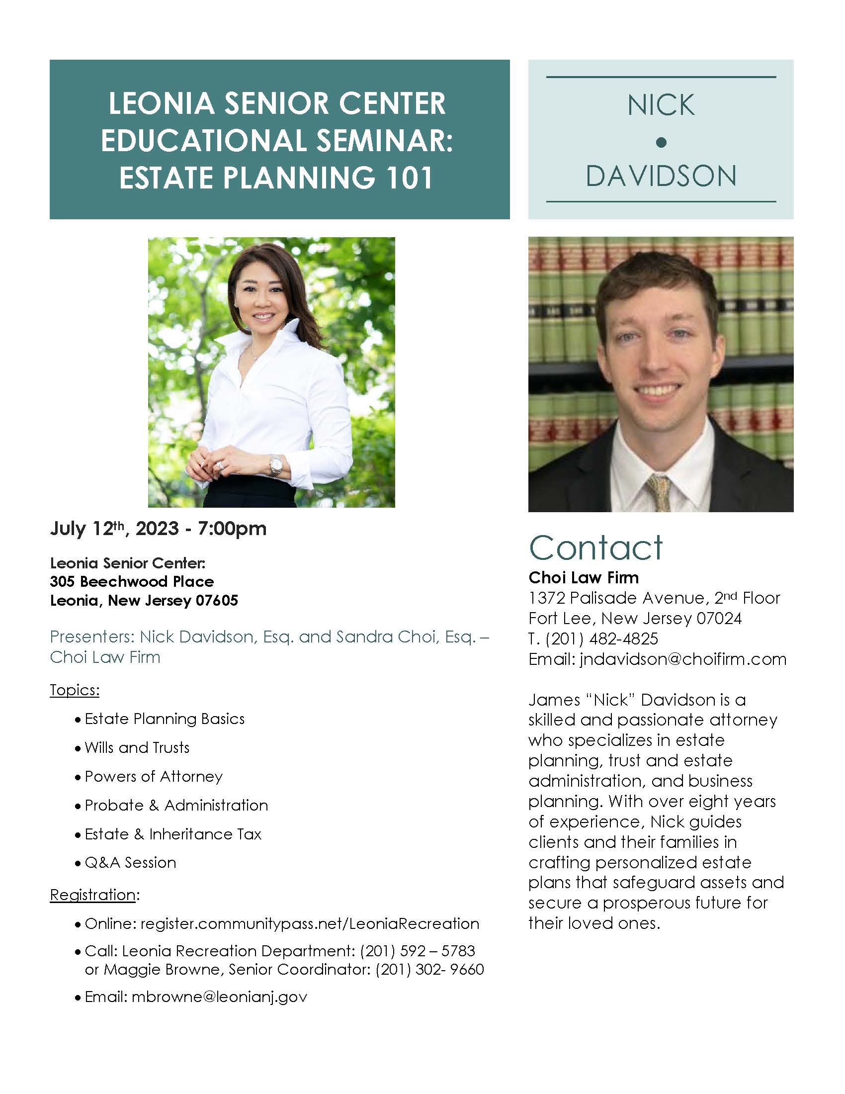 Educational Seminar - Estate Planning 101