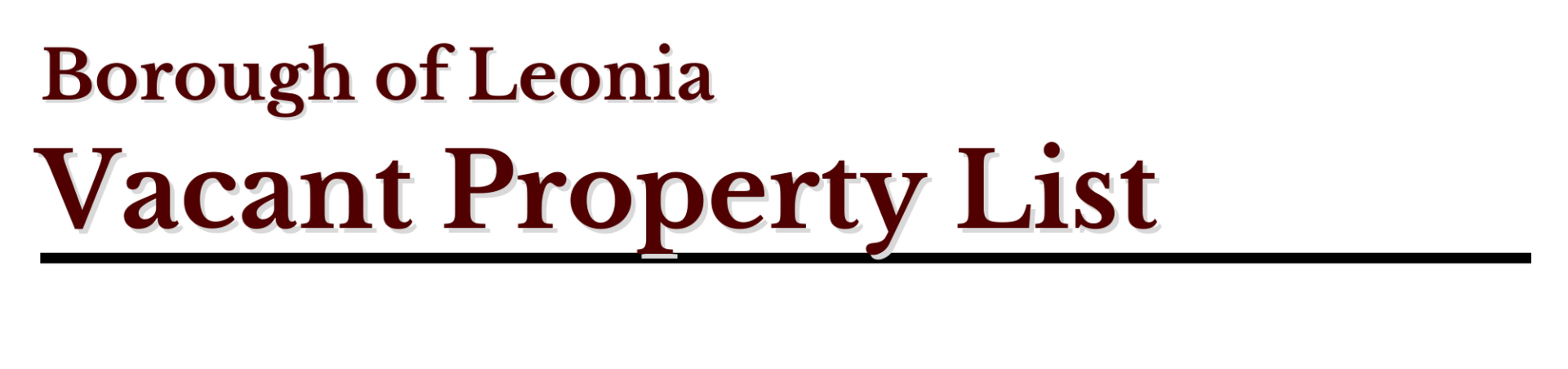 Vacant Property List