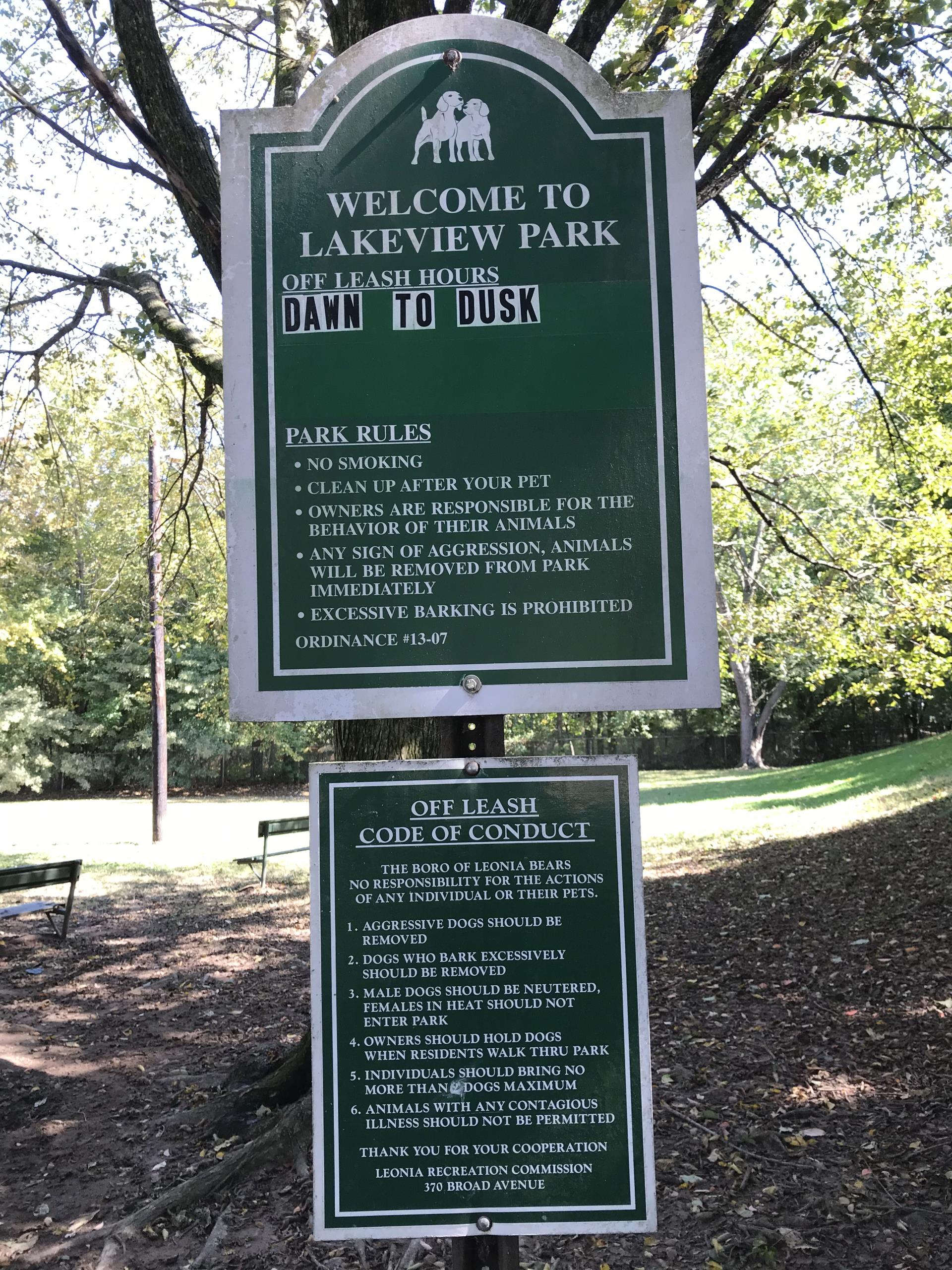 Dudley C Allen Dog Park Rules